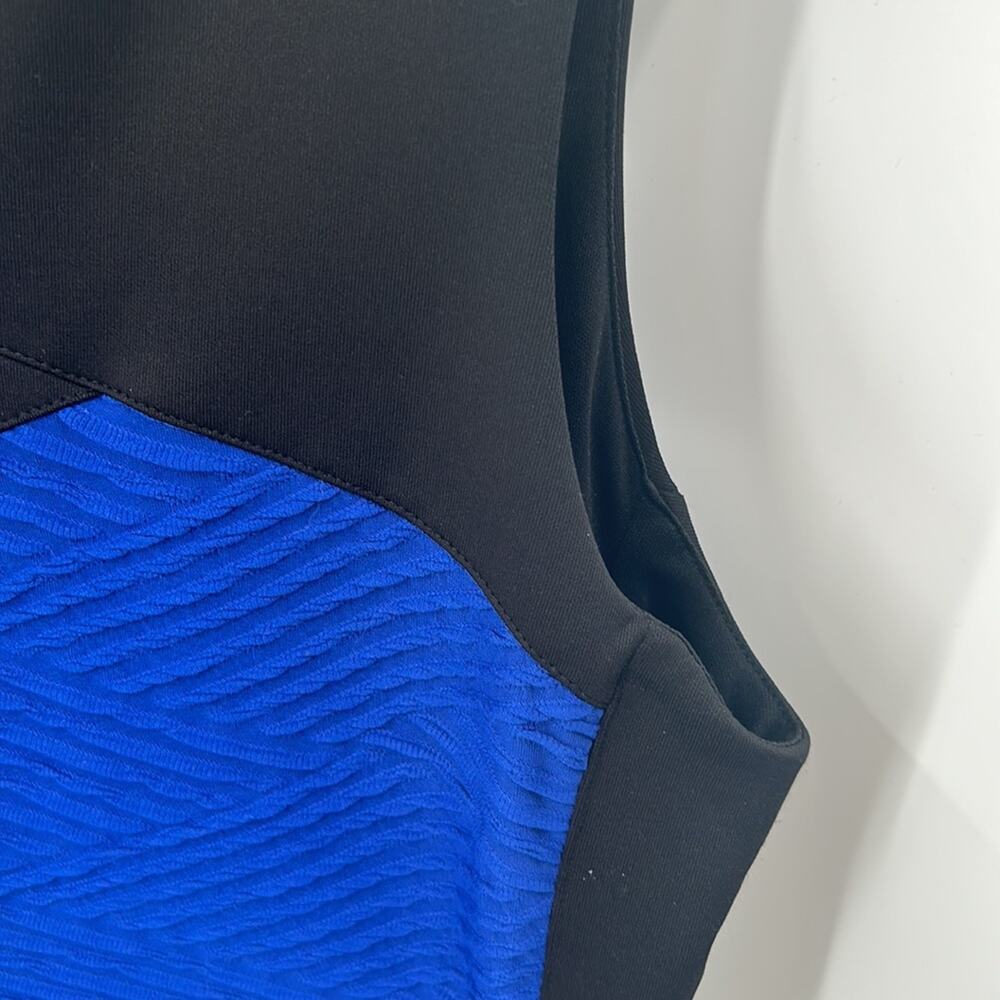 Enfocus Women's Sleeveless Blue & Black Color Block Dress Size 12 - Picture 6 of 13